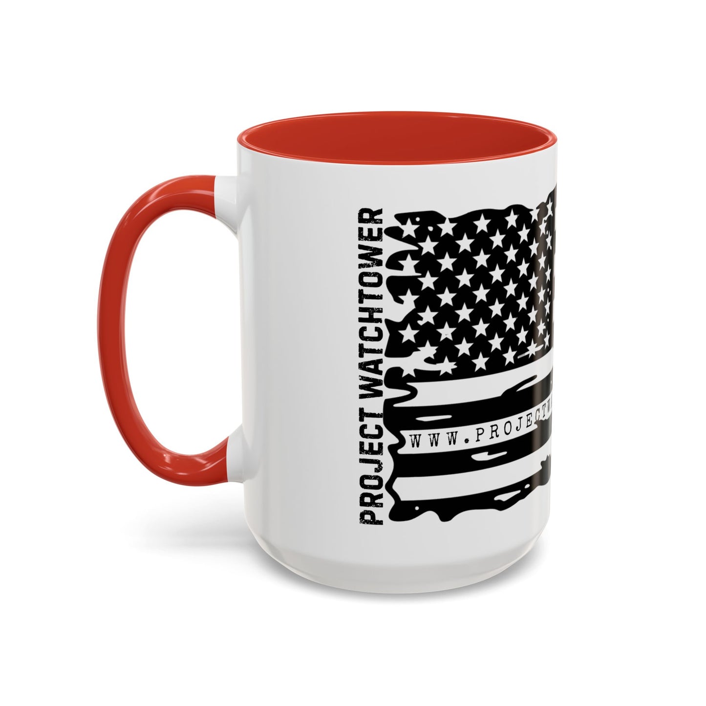 USA Flag Accent Coffee Mug | Patriotic Gift, Black Handle Mug, Home Décor, Ideal for Fourth of July, Coffee Lovers, Unique Design