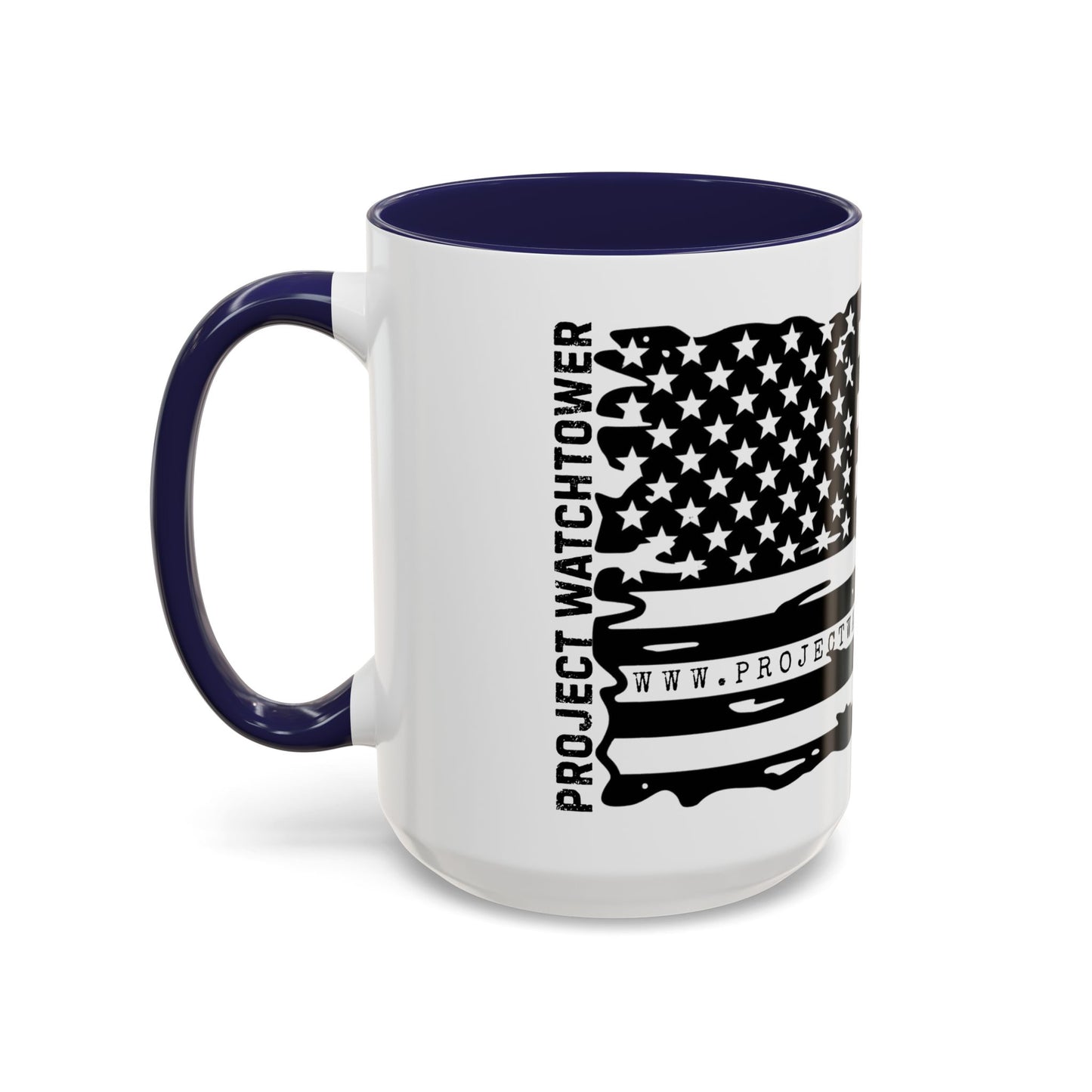 USA Flag Accent Coffee Mug | Patriotic Gift, Black Handle Mug, Home Décor, Ideal for Fourth of July, Coffee Lovers, Unique Design