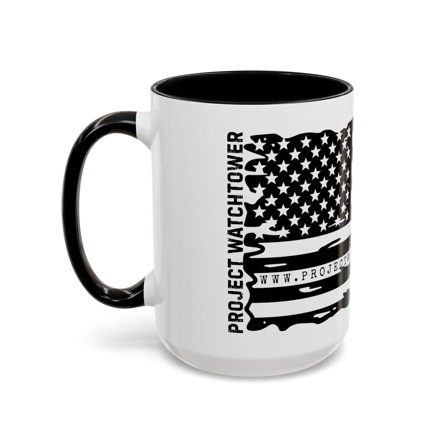 USA Flag Accent Coffee Mug | Patriotic Gift, Black Handle Mug, Home Décor, Ideal for Fourth of July, Coffee Lovers, Unique Design